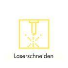 Piktogramm und Schriftzug "Laserschneiden"