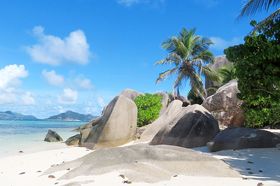 Bild von einem Strand auf den Seychellen