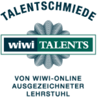 WiWi-Talents-Siegel: Wiwi-Talents, Talentschmiede, von WIWI-ONLINE ausgezeichneter Lehrstuhl.