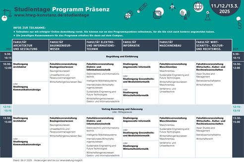Vorschaubild Zeitplan Studientage