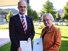 HRK Vorsitzender Prof. Dr. Reuter und Wissenschaftsministerin Theresia Bauer