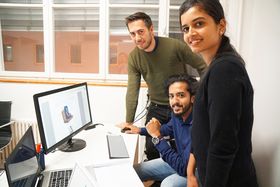 Das Gründerteam, das Ingenieurwissen für ein soziales Projekt nutzen will (von links): Christoph Hoser, Nikil Abraham und Diya Anna Abraham. 