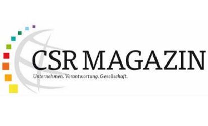 Weltkugel im Hintergrund mit CSR MAGAZIN in schwarzen Buchstaben daneben.