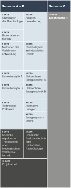 Das Schaubild zeigt die Module des Masterstudiengangs