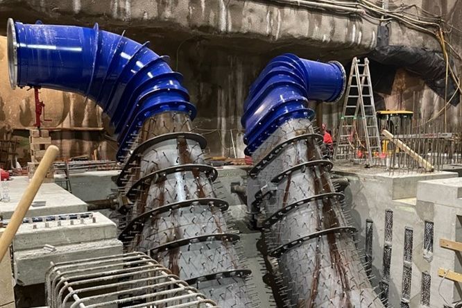 Anschluss an die Francis-Turbinen der Murgwerks