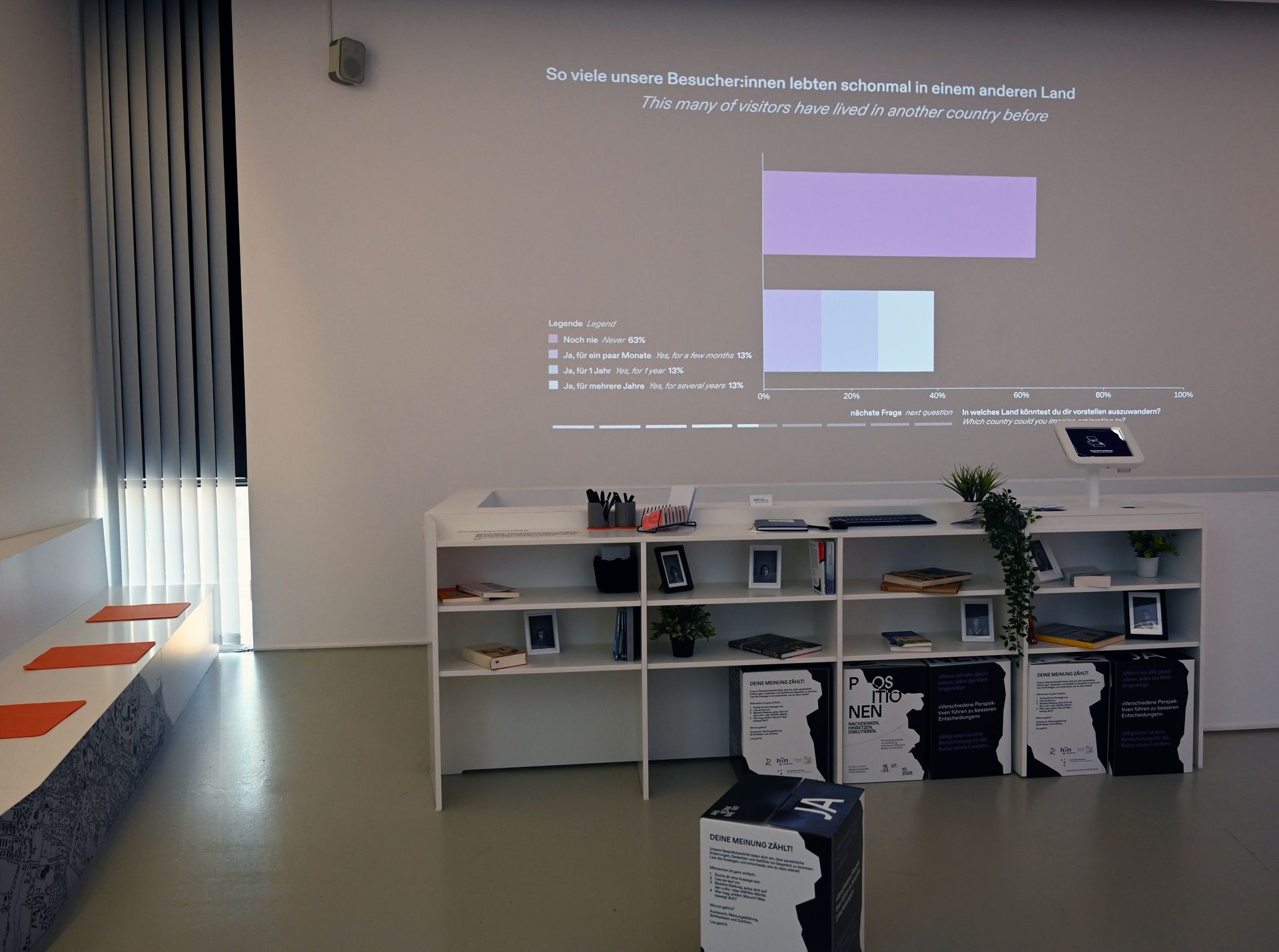 Blick auf ein interaktives Element der Ausstellung