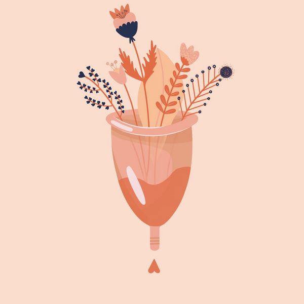 Ästhetische Darstellung einer Menstruationstasse