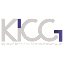 Die Buchstaben "KICG" sind in grau geschrieben mit blauen Highlights an dem "I" und "G".
