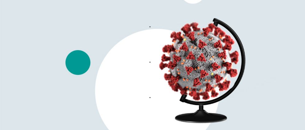 Das Bild zeigt das Coronavirus in Form eines Globus