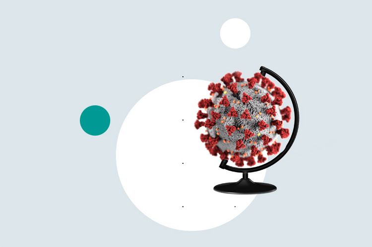 Das Bild zeigt das Coronavirus in Form eines Globus