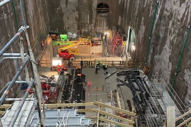 Bereich des Schwarzenbachwerks in der Kaverne