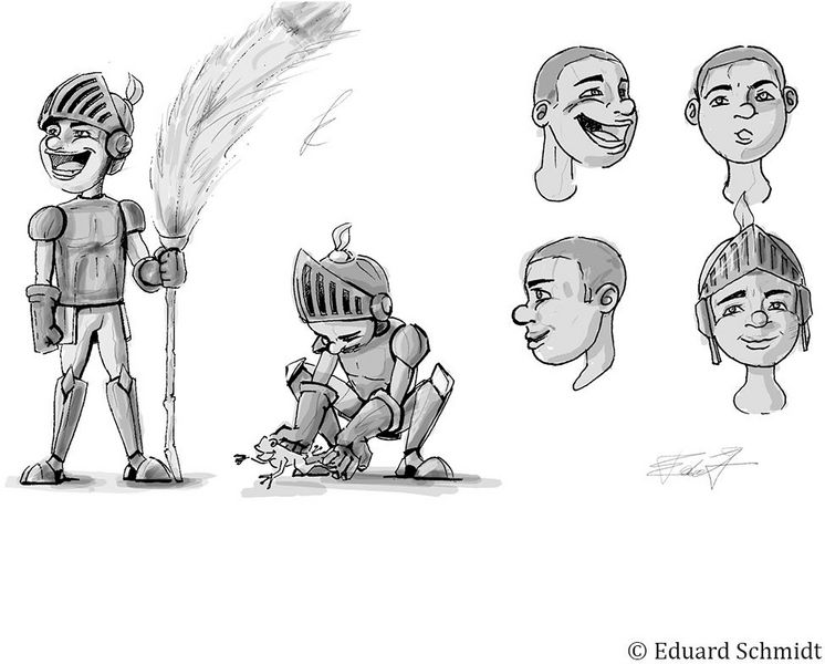 Beispielfoto Projekt »Character Design«. Illustrationen eines Ritters.