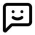 Icon aus Sprechblase und Gesicht, das für einen Chatbot stehen soll.