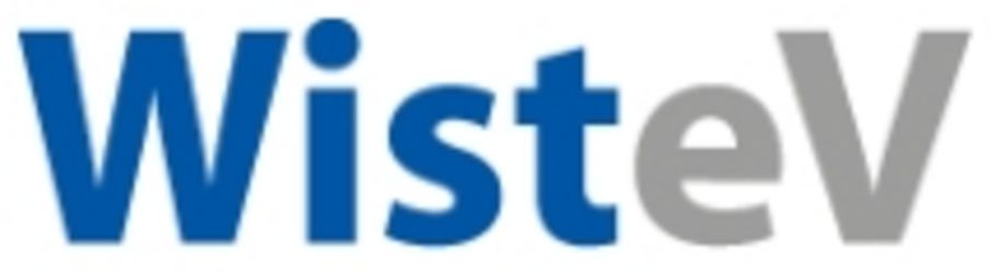 Logo WistaeV: Wist ist in blauen Buschstaben geschrieben, eV in grauen.