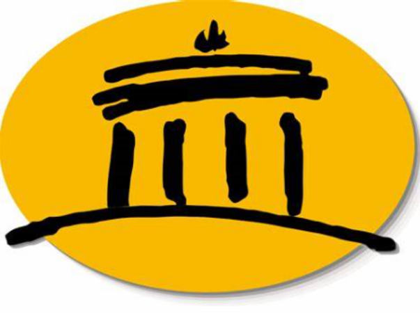Logo web.de: Tor auf gelben Grund
