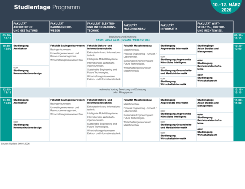 Vorschaubild Zeitplan Studientage