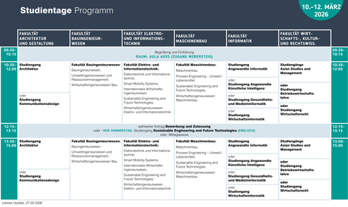 Vorschaubild Zeitplan Studientage