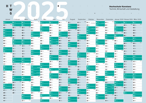 Kalender 2025 der HTWG.