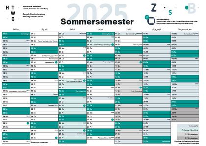 Semeterkalender für das Sommersemester 2025