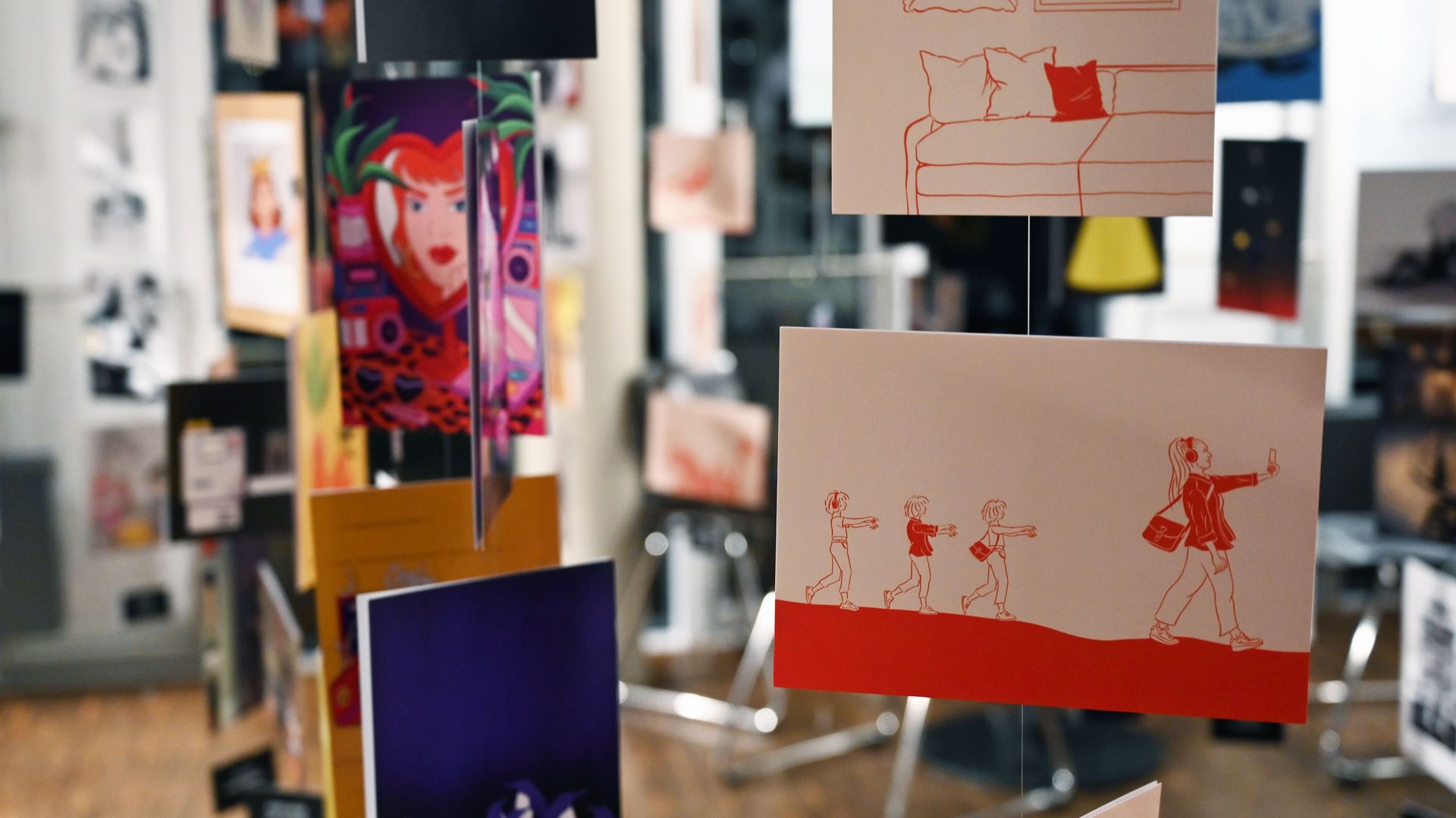 Postkarten mit Illustrationen