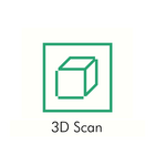 Piktogramm und Schriftzug "3d-Scan"