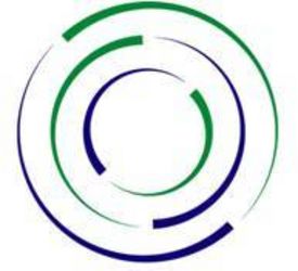 Das Logo besteht aus 3 ineinander geschachtelten Kreisen die je zur Hälfte grün und lila sind.