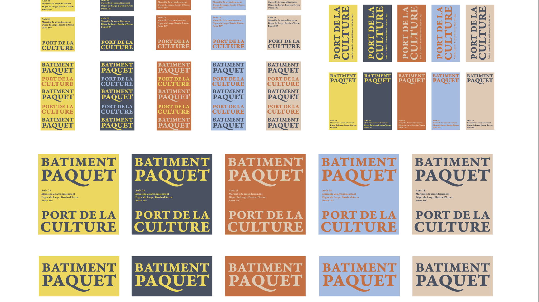 Gestaltungsbeispiele für das Projekt Batiment Paquet – Port de la Culture