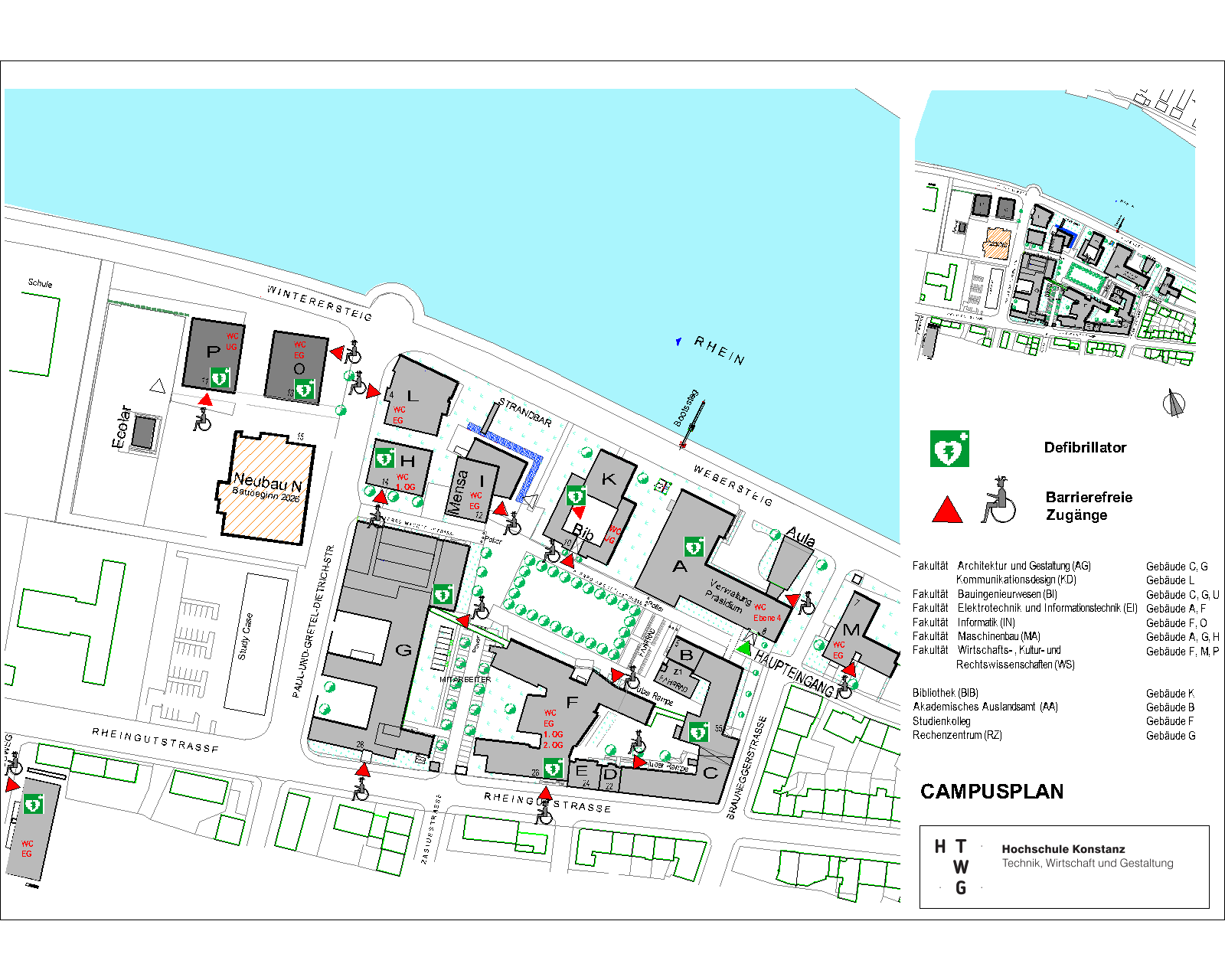 Map of HTWG´s campus