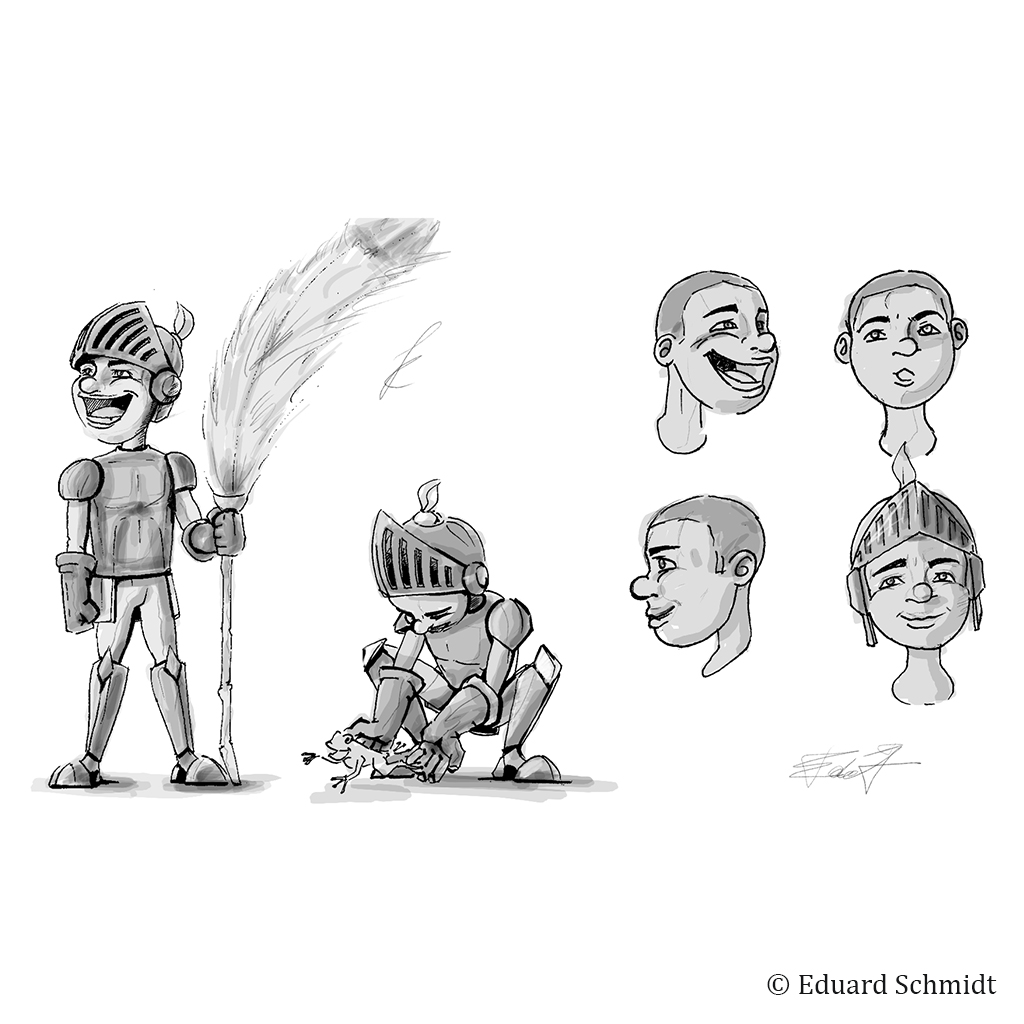 Beispielfoto Projekt »Character Design«. Illustrationen eines Ritters.