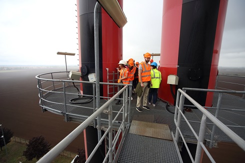 Panoramablick von den Schornsteinen der Müllverbrennungsanlage Zorbau