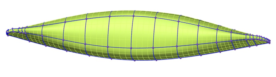 3D-CAD-Modell des Kanus inkl. NURBS-Flächen 