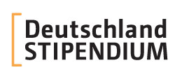 Logo "Deutschland Stipendium" mit einer gelben eckigen Klammer an der linken Seite