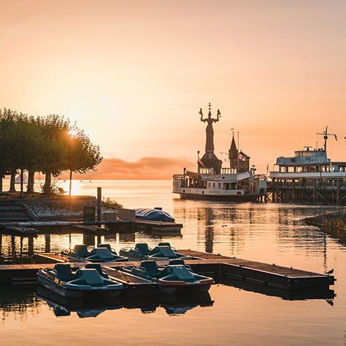 Harbour of Konstanz with the Imperia sculpture