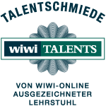 Logo von wiwi-online: Als Talentschmiede ausgezeichneter Lehrstuhl.