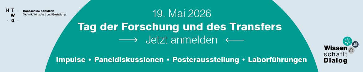 Banner zur Anmeldung zum Tag der Forschung und des Transfers