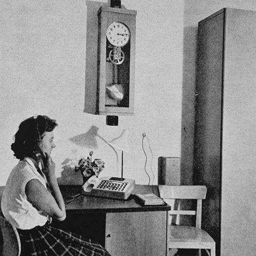 Vermittlungsraum der Fernsprech-Nebenstellenanlage im Staatstechnikum (1961)