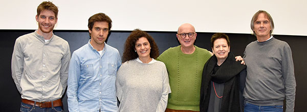 Gruppenfoto, von links: Yannis Renner, Prof. Alejandro Beals, Prof. Constance Zurmendi, Prof. Ciro Pirondi, Prof. Myriam Gautschi, Prof. Gabriel Santinelli.