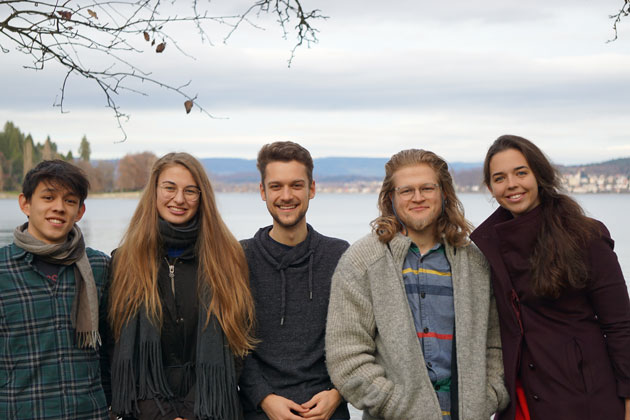 Sie bauen das Green Office an der HTWG auf (von links): Marco Brodscholl, Mira Schmitz, Jason Niemann, Friedrich Benrath und Lara Salvasohn.