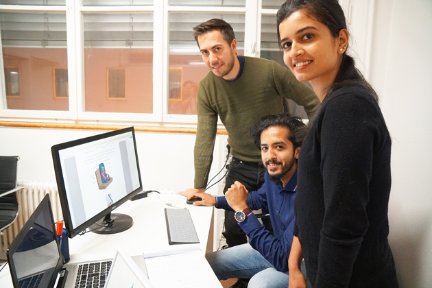 Das Gründerteam, das Ingenieurwissen für ein soziales Projekt nutzen will (von links): Christoph Hoser, Nikil Abraham und Diya Anna Abraham. 