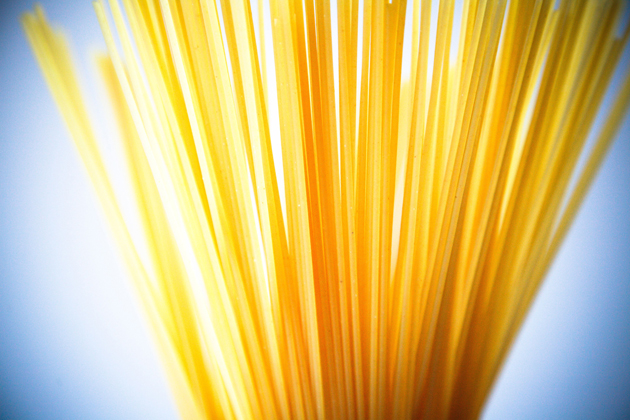 Großaufnahme von Spaghetti-Nudeln