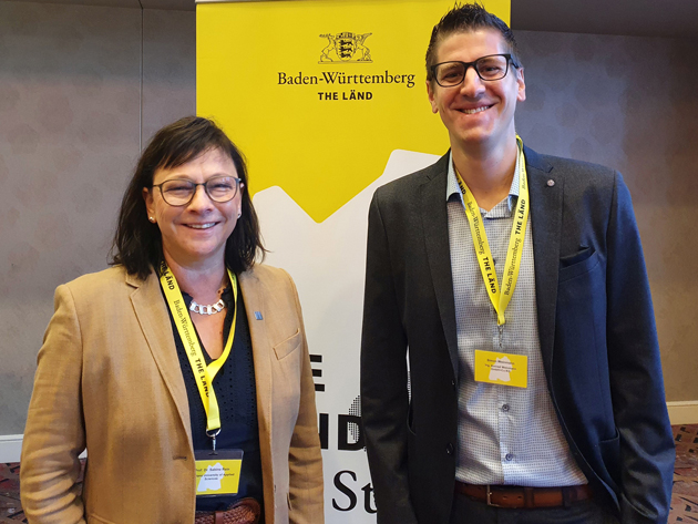 Ebenfalls Mitglied der Delegation: Simon Weinmann - Alumnus der HTWG und Geschäftsführer Geschäftstführer der Konrad Weinmann GmbH & Co. KG. Prof. Dr. Sabine Rein steht neben Simon Weinmann.