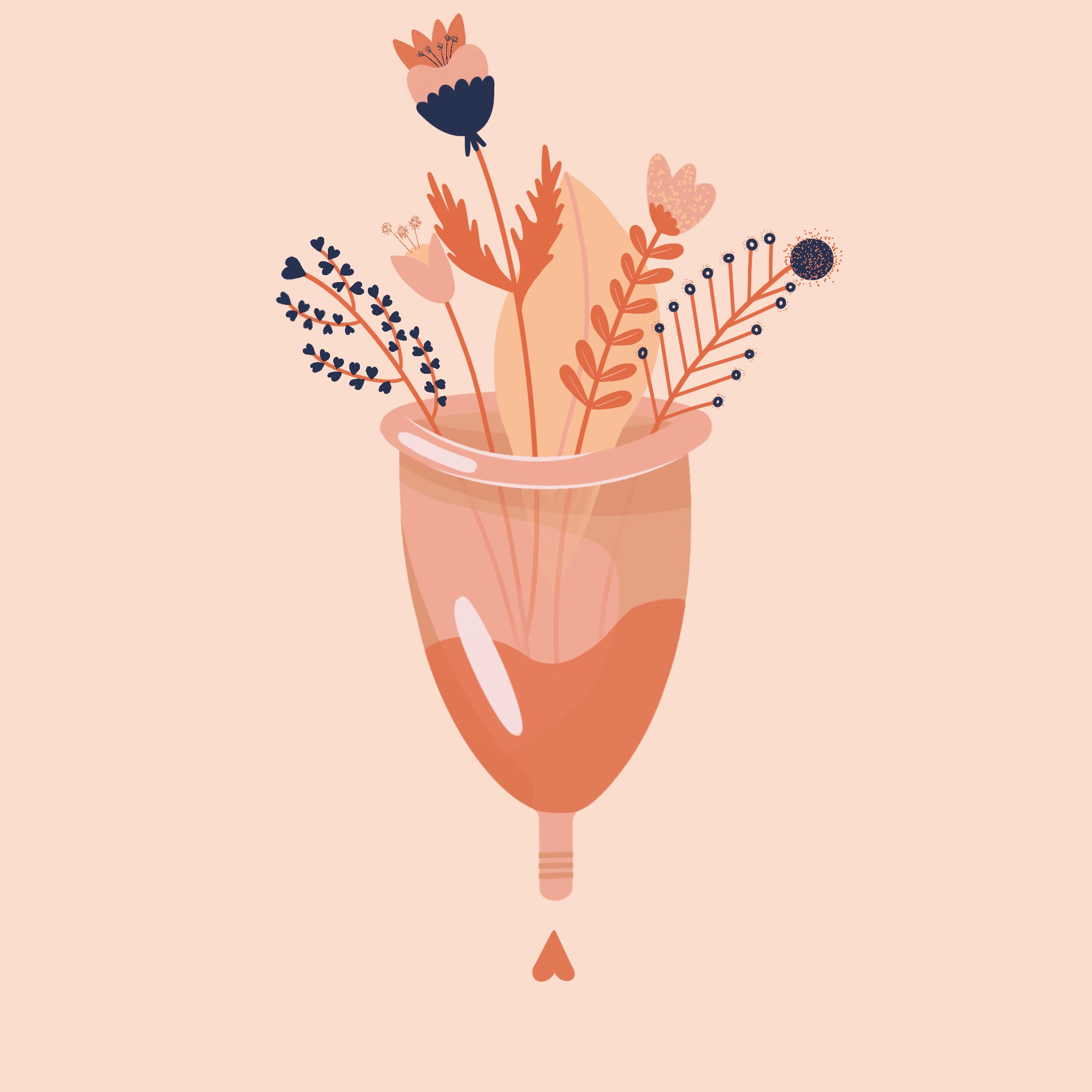 Ästhetische Darstellung einer Menstruationstasse