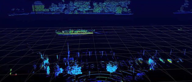 Darstellung der Lidar-Messdaten als Punktwolke