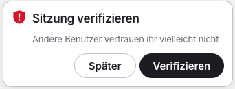 Screenshot - Sitzung verifizieren