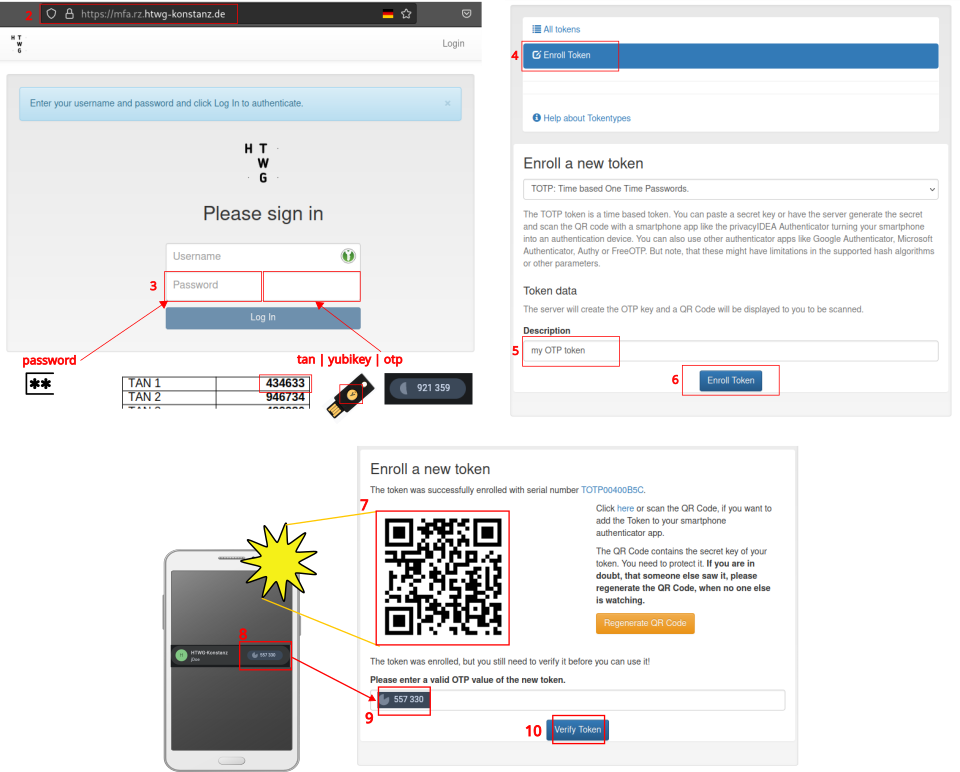 Aleitung zum Ausrollen eines OTP Token im MFA Portal