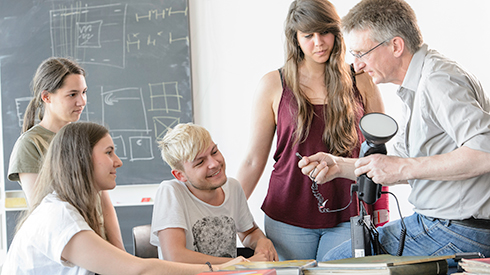 A professor teaching a class