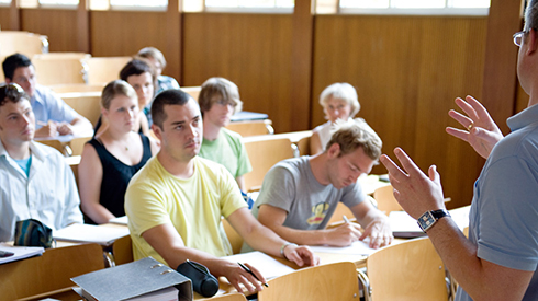 A group of students in a classroom